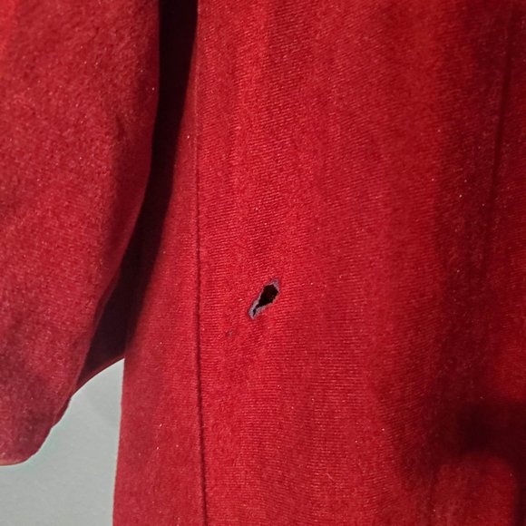 Vintage 80s Fleece Cranberry Zip Up House Coat with Pockets, Lg - Picture 9 of 9